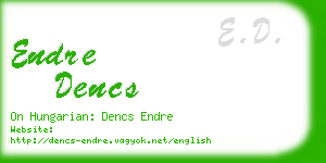 endre dencs business card